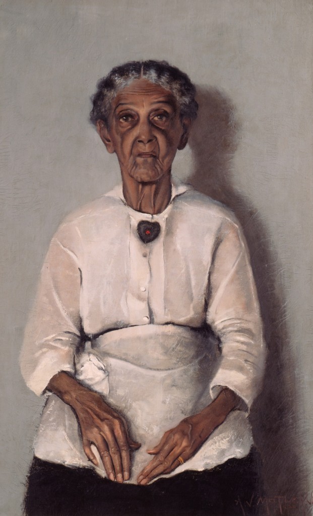 Archibald J. Motley Jr., <em>Portrait of My Grandmother</em>, 1922. Oil on canvas, 38.25 x 23.875 inches (97.2 x 60.6 cm). Collection of Mara Motley, MD, and Valerie Gerrard Browne. Image courtesy of the Chicago History Museum, Chicago, Illinois. © Valerie Gerrard Browne.